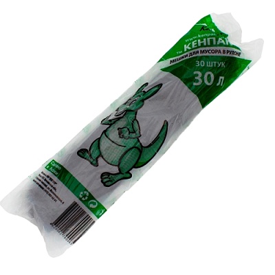 Мешки мусорные ПНД 30л 50x60см (12) В рулонах (по 30 шт) "Кенго" (х1/80) [упаковка] Упаковка: (1)x80=80 шт