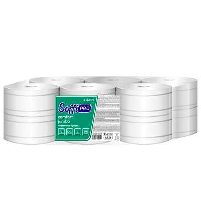Туалетная бумага 2-слойная намотка 170м, SoffiPRO T2 10901497 (х1/12)